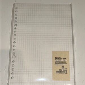 Muji grid paper loose leaf A5 paper pre-punched 20 holes